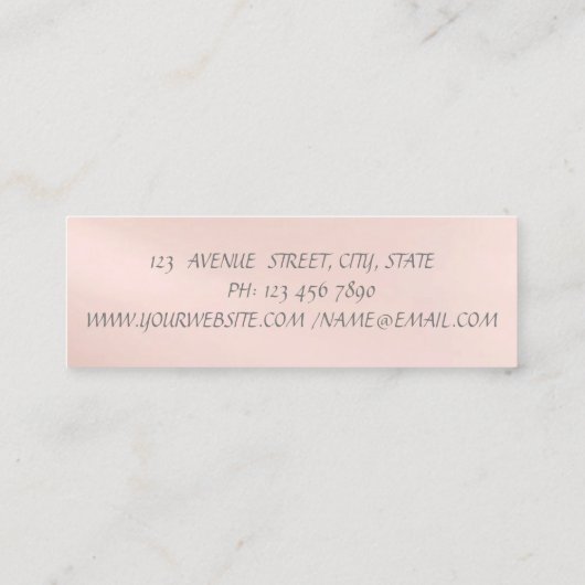 Elegant Moderne Glitter Brush Stroke, Geometrisch Mini Visitekaartje (Achterkant)