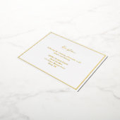 Elegant Moderne Gold Foil Reception Enclosure Kaar Folie Uitnodiging Briefkaart (Gedraaid)