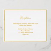 Elegant Moderne Gold Foil Reception Enclosure Kaar Folie Uitnodiging Briefkaart (Voorkant)