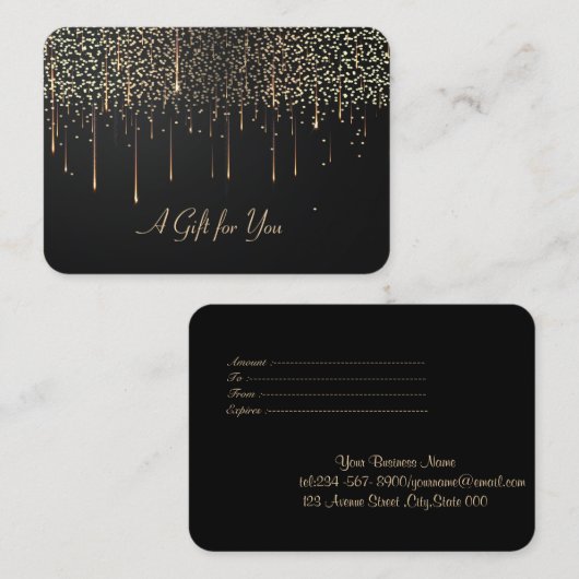 Elegant, moderne Gold-schijven, Confetti Kortingskaartje (Voorkant / Achterkant)