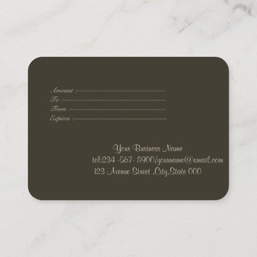 Elegant moderne Gold-schijven Kortingskaartje (Achterkant)