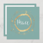 Elegant moderne Gold Star Green-feestkaart Feestdagenkaart (Voorkant / Achterkant)