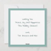 Elegant moderne Gold Star Green-feestkaart Feestdagenkaart (Achterkant)