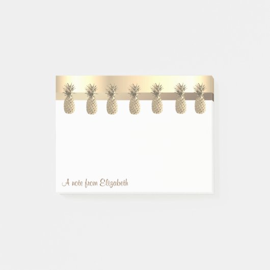 Elegant moderne goudanananassen post-it® notes (Voorkant)