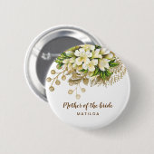 Elegant moderne goudbloem-moeder van de bruid ronde button 5,7 cm (Voorkant /achterkant)