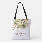 Elegant moderne goudbloem-moeder van de bruid tote bag (Achterkant)