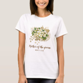 Elegant moderne goudbloem moeder van de bruidegom t-shirt