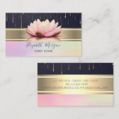 Elegant moderne gouden streep-tapestations visitekaartje (Voorkant / Achterkant)