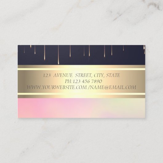 Elegant moderne gouden streep-tapestations visitekaartje (Achterkant)