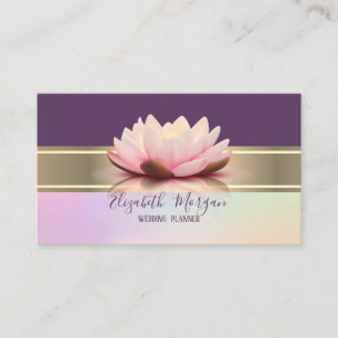 Elegant moderne gouden strepe Lotus Flower Visitekaartje