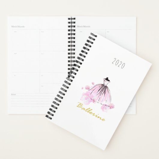 Elegant moderne grafische ballerine Waterverf Planner (Display)