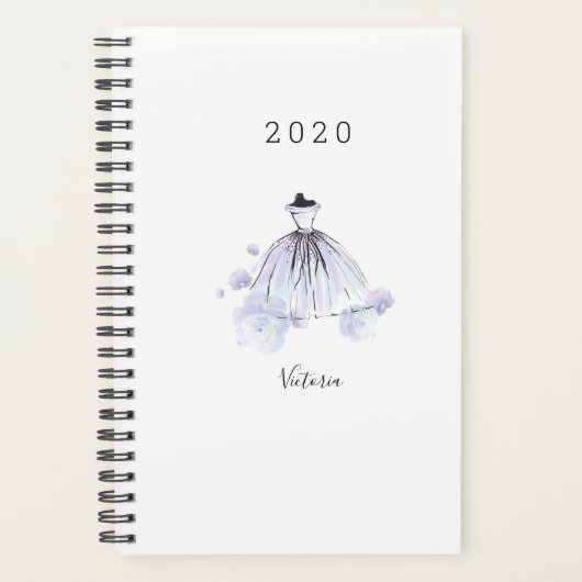 Elegant moderne grafische blauwe Waterverf Planner (Voorkant)