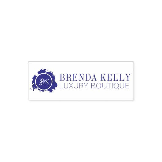 Elegant Moderne Grafische Monogram Bedrijfsnaam Zelfinktende Stempel (Design)