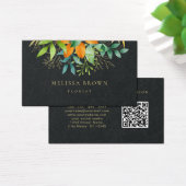 Elegant Moderne Greenery Botanische QR Code Visitekaartje (Bureau)