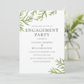Elegant Moderne Greenery Engagement Party nodigt u Kaart (Staand voorkant)