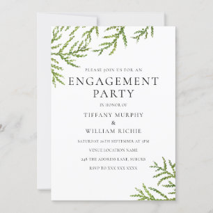 Elegant Moderne Greenery Engagement Party nodigt u Kaart