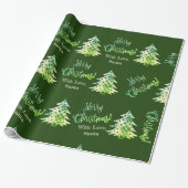 Elegant Moderne Groene Kerstboom Chic Cadeaupapier (Uitgerold)