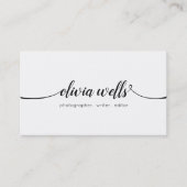 Elegant Moderne Handgeschreven Script Calligrafie Visitekaartje (Voorkant)