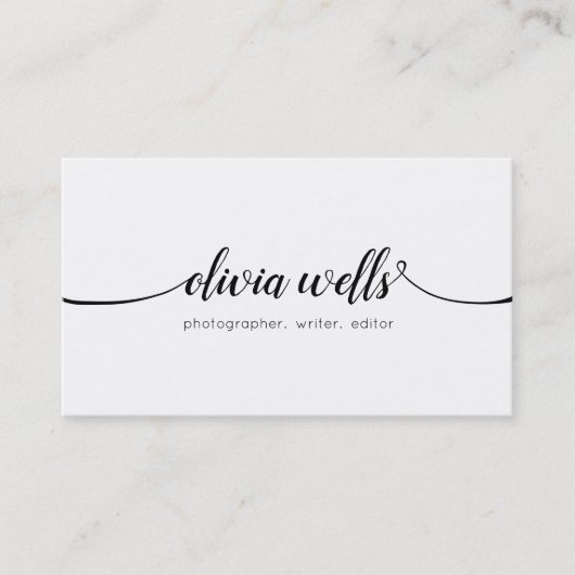 Elegant Moderne Handgeschreven Script Calligrafie Visitekaartje (Voorkant)