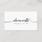 Elegant Moderne Handgeschreven Script Calligrafie Visitekaartje (Voorkant)