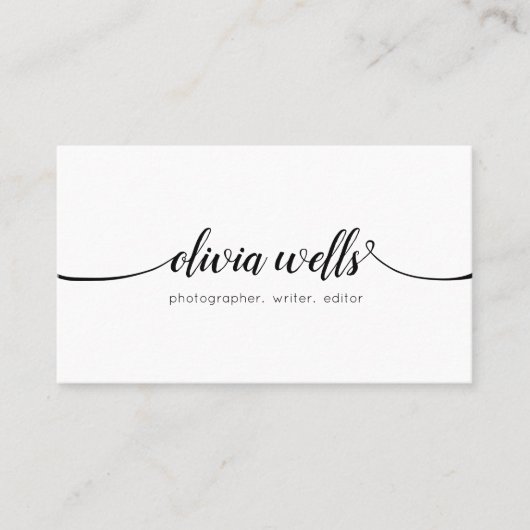 Elegant Moderne Handgeschreven Script Calligrafie Visitekaartje (Voorkant)