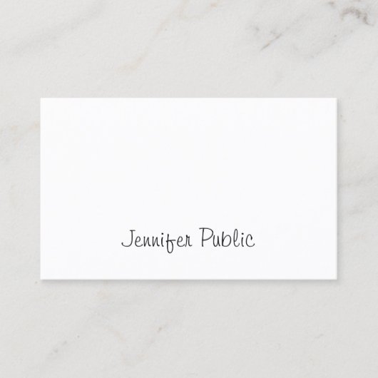 Elegant moderne handgeschreven Script Cool Simple Visitekaartje (Voorkant)