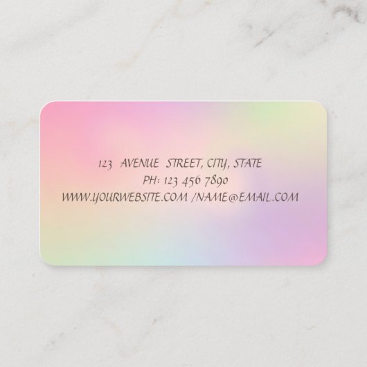 Elegant Moderne Holographic Gold Brush Stroke Line Visitekaartje (Achterkant)