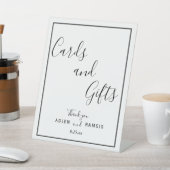 Elegant moderne huwelijkskaarten en cadeaubonnen reclamebord met voetstuk (Insitu)