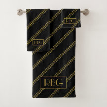 Elegant Moderne Initialen Black Dotted Gold Lines