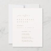 Elegant Moderne Ivory Rehearsal Dinner Invitation Kaart (Voorkant)