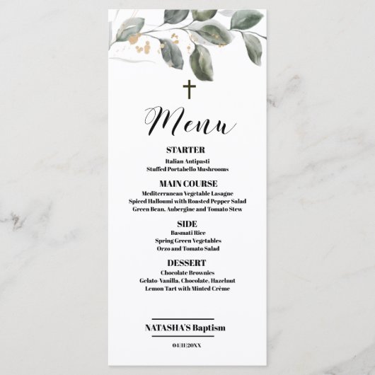 Elegant Moderne Kaart met 4 x 9 flatmenu (Voorkant)