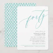 ELEGANT moderne kalligrafie 40e partij mint groen Kaart (Voorkant / Achterkant)