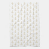 Elegant moderne kerstbomen Gold White Hand Theedoek (Verticaal)