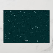 Elegant moderne kerstboom met één foto groen goud folie feestdagenkaart (Achterkant)