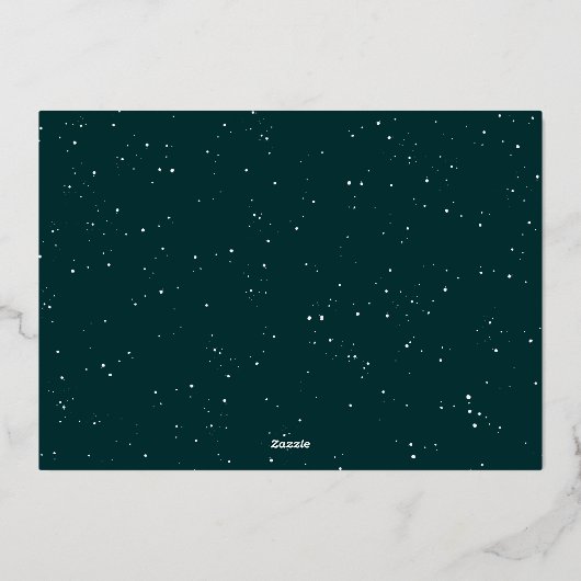 Elegant moderne kerstboom met één foto groen goud folie feestdagenkaart (Achterkant)