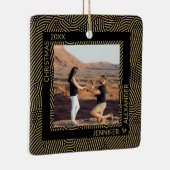 Elegant Moderne kerstparen Foto Keramisch Ornament (Rechts)