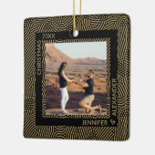 Elegant Moderne kerstparen Foto Keramisch Ornament (Links)