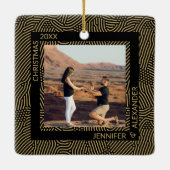 Elegant Moderne kerstparen Foto Keramisch Ornament (Achterkant)