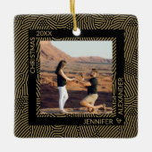 Elegant Moderne kerstparen Foto Keramisch Ornament (Voorkant)