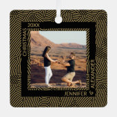 Elegant Moderne kerstparen Foto Metalen Ornament (Voorkant)