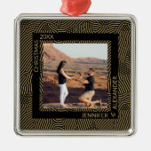 Elegant Moderne kerstparen Foto Metalen Ornament (Voorkant)