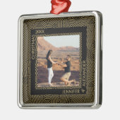 Elegant Moderne kerstparen Foto Metalen Ornament (Links)