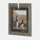 Elegant Moderne kerstparfoto Glas Ornament (Voorkant links)