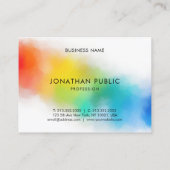 Elegant moderne kleurrijke Abstracte kunstregenboo Visitekaartje (Achterkant)