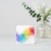 Elegant moderne, kleurrijke professionele Sjabloon Vierkante Visitekaartje (Staand voorkant)