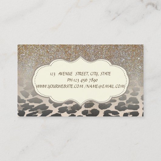 Elegant Moderne Loodprinter Glitter Ombre Visitekaartje (Achterkant)