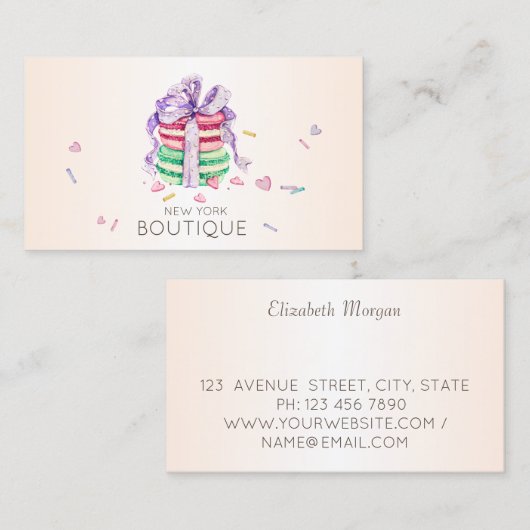 Elegant moderne Macarons, zoete bakkerij Visitekaartje (Voorkant / Achterkant)