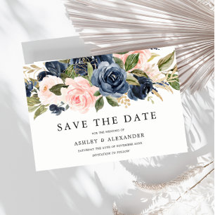 Elegant moderne marine & Blush All Seasons Wedding Save The Date
