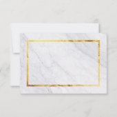 Elegant moderne marmer- en Gold RSVP-kaarten RSVP Kaartje (Achterkant)