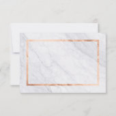 Elegant moderne marmer- en Roos Gold RSVP-kaarten RSVP Kaartje (Achterkant)